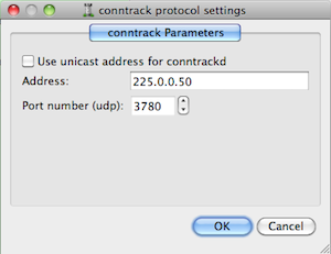 Editing parameters for the Conntrack state synchronization protocol