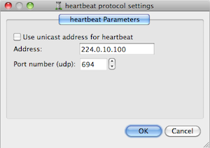 Editing parameters for the heartbeat protocol