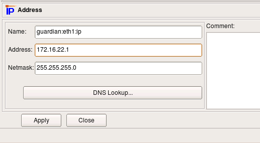 Edit the Network Address