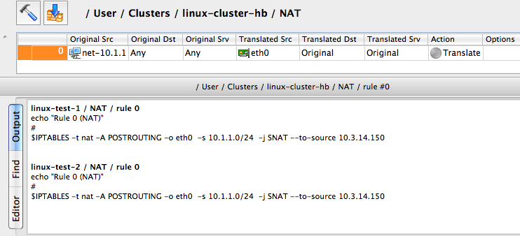 NAT Rule for the Cluster