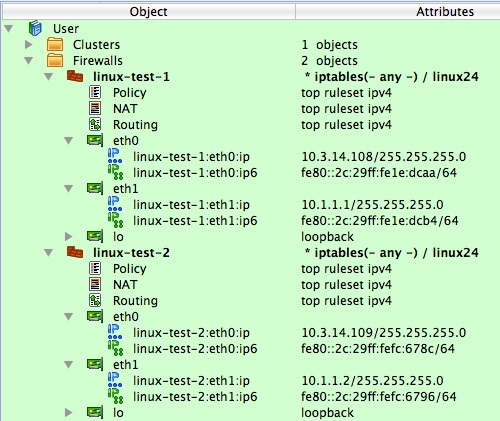 Interfaces and Addresses of the Cluster Members