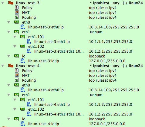 VLAN Subinterface and Addresses of Both Member Firewalls