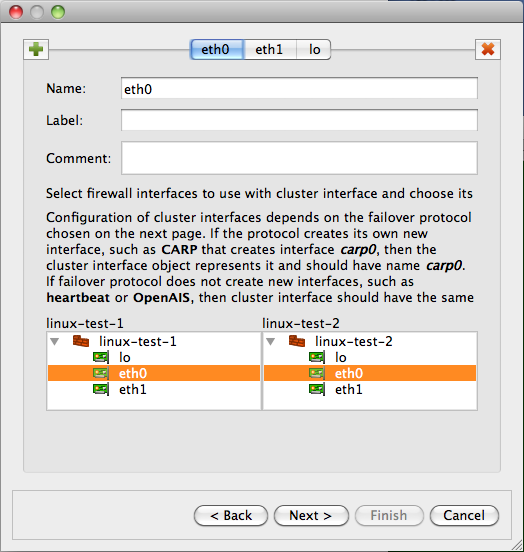 Configuring Cluster Interfaces