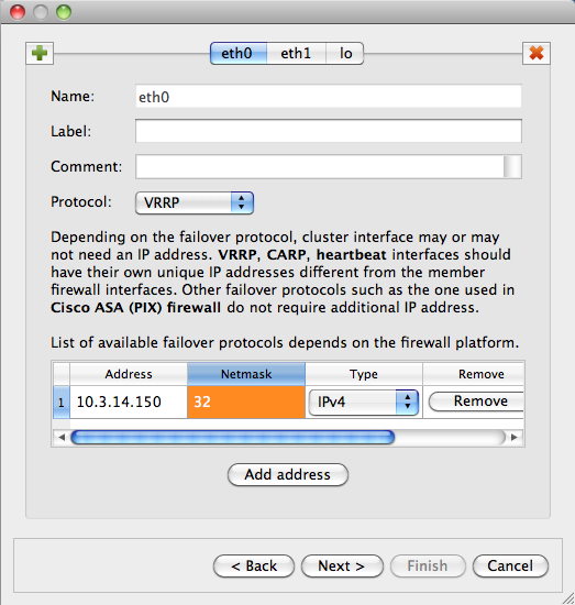 Configuring Virtual IP Addresses of Cluster Interfaces