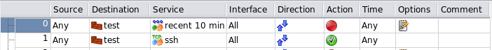 Policy Rules Using the Custom Service Object "recent 10 min"