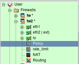 A Firewall Object with Two Policy Rule Sets