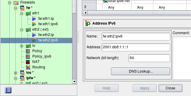 Entering Address and Netmask