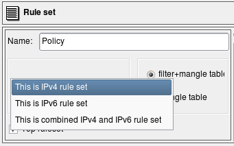 IPv4/IPv6 Rule Set Configuration