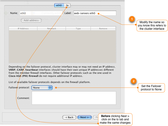 Set Cluster Interface Configuration