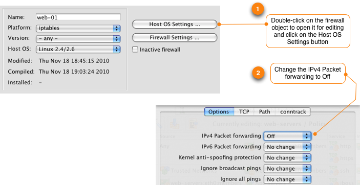 Disable IP Forwarding