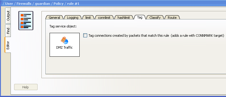 iptables Options Dialog