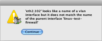 Error Message When Incorrect VLAN Interface Is Created