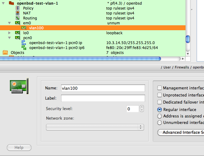 VLAN Subinterface vlan100