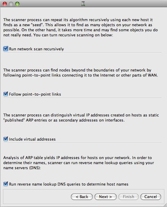 Parameters for Network Discovery: Page 1