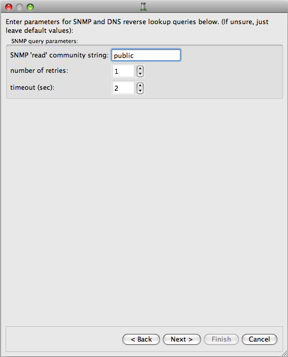 Parameters for Network Discovery: Page 2