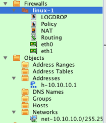 Imported Firewall and Created Objects in Object Tree