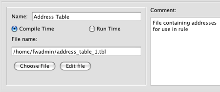 The Address Table Object