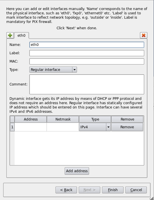 Adding Interfaces to the New Firewall Object