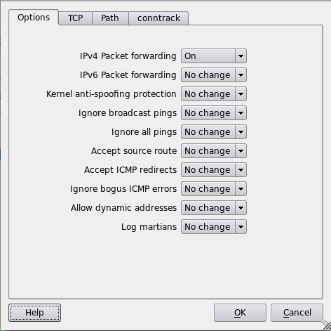 Firewall Host OS Settings Dialog (Linux)