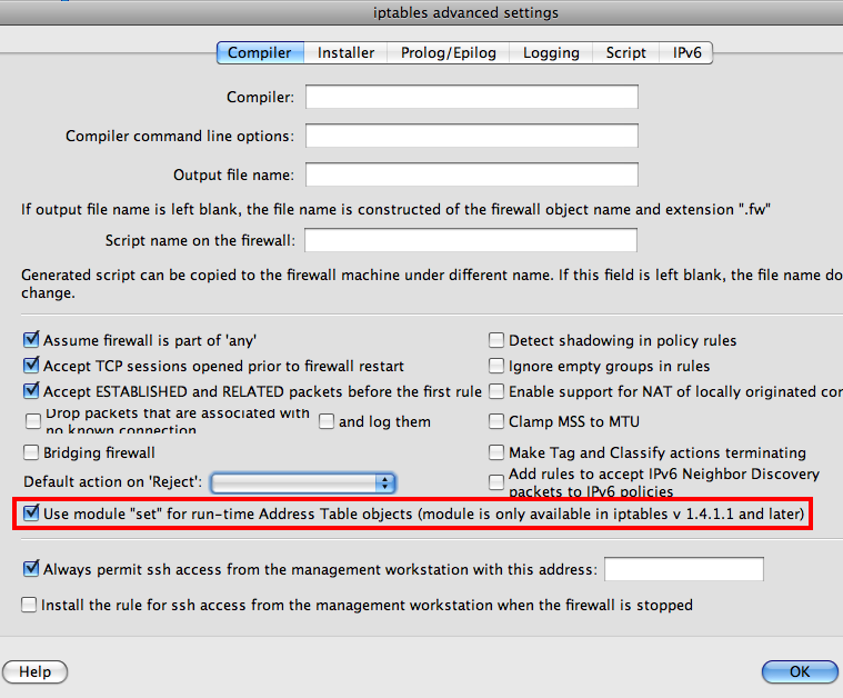 Set the Firewall Settings to Use the "IP set" Module