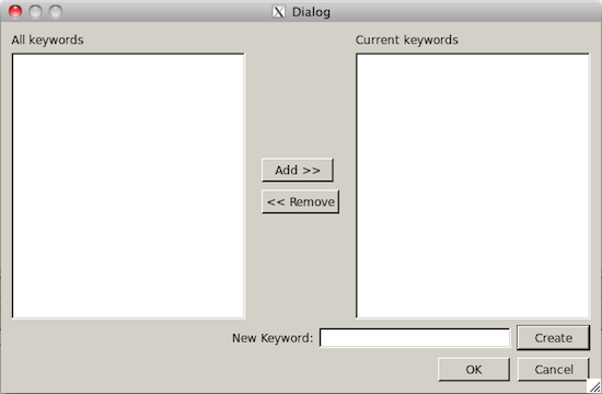 Keywords Dialog