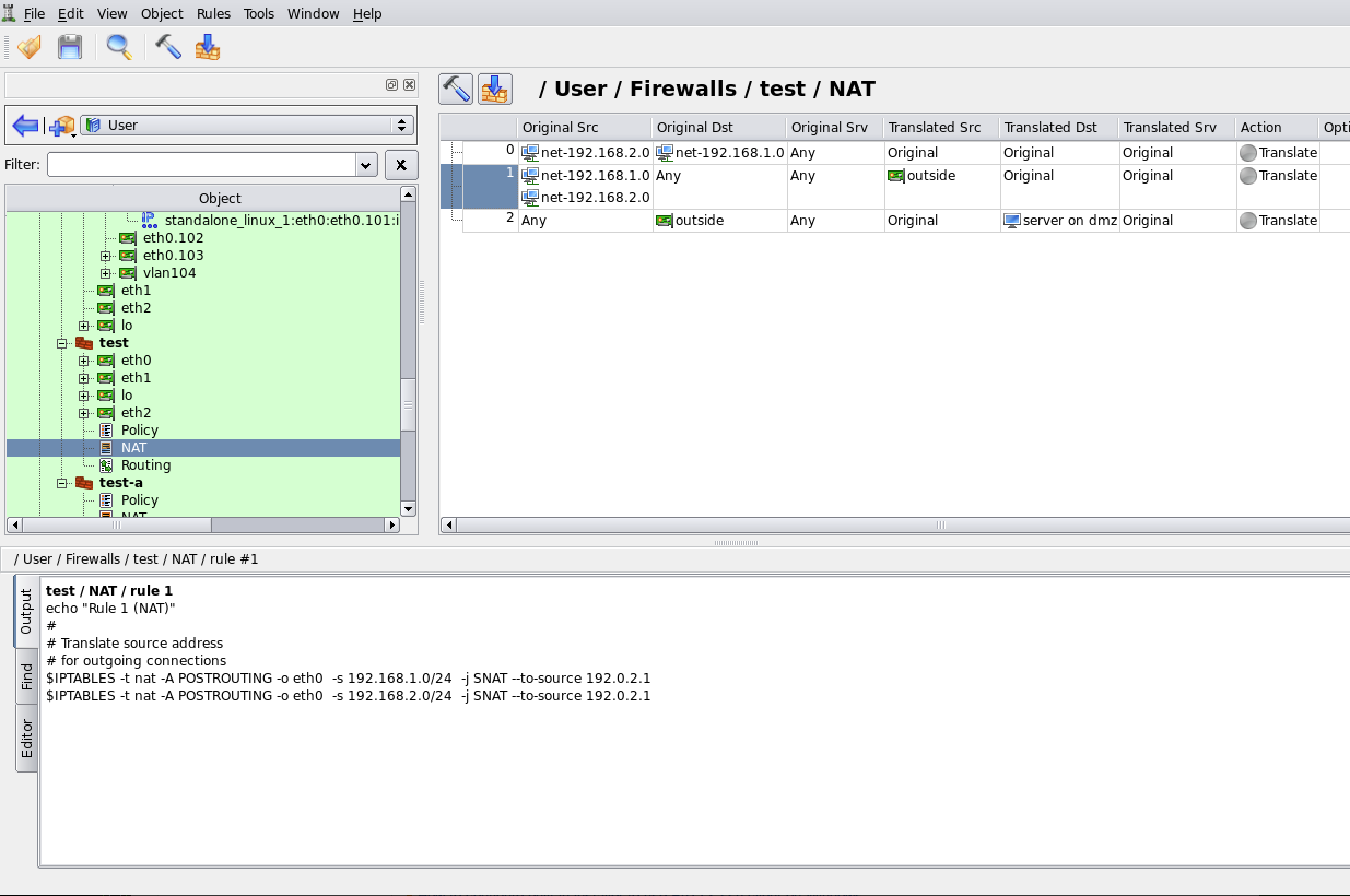 Screenshots Firewall Builder